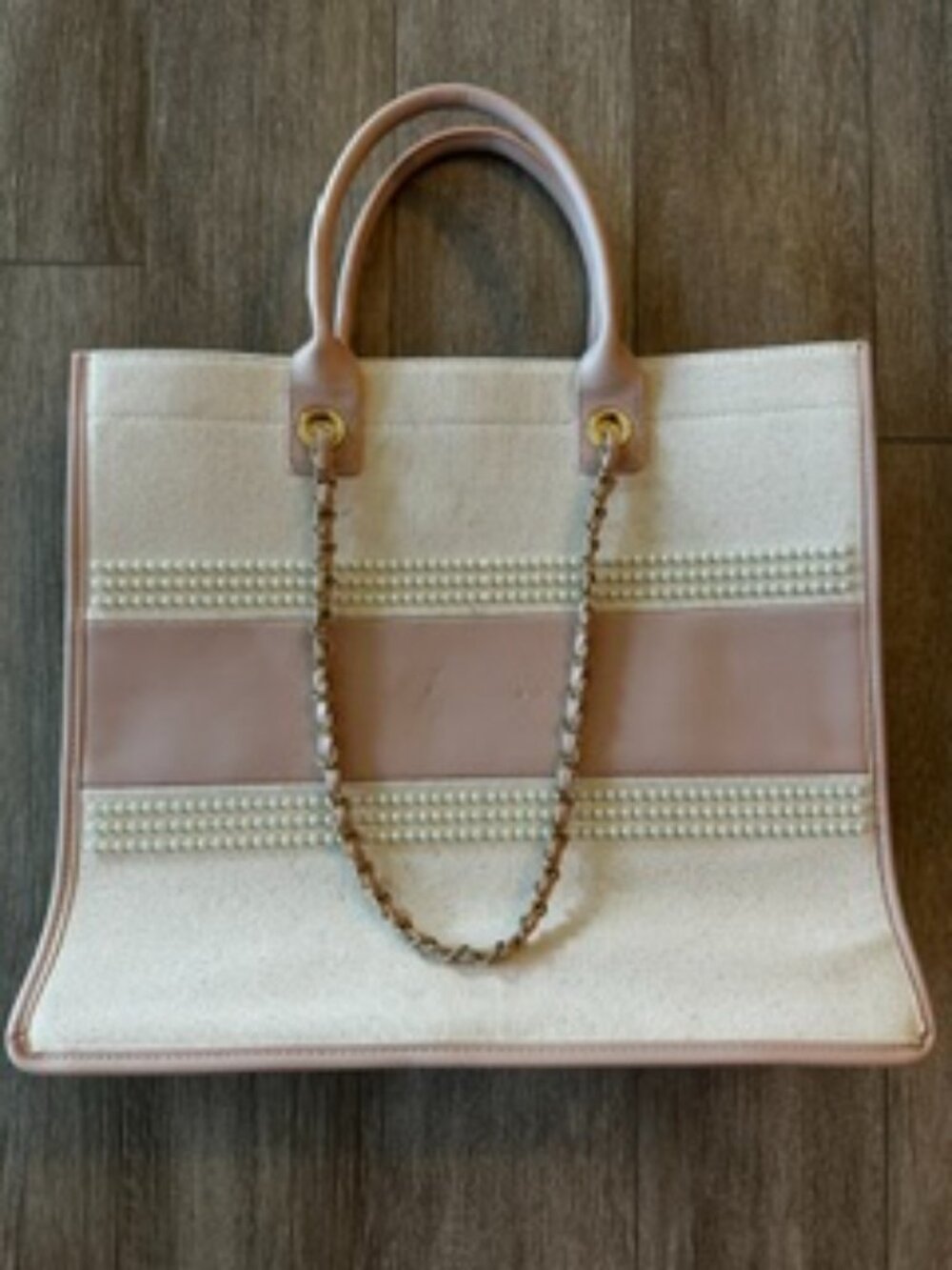 Abbott Lyon Canvas pink and cream pearl resort bag